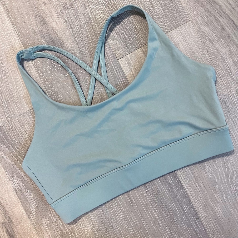 Balance Athletica Mint Green Padless Criss Cross Back Sports Bra Large